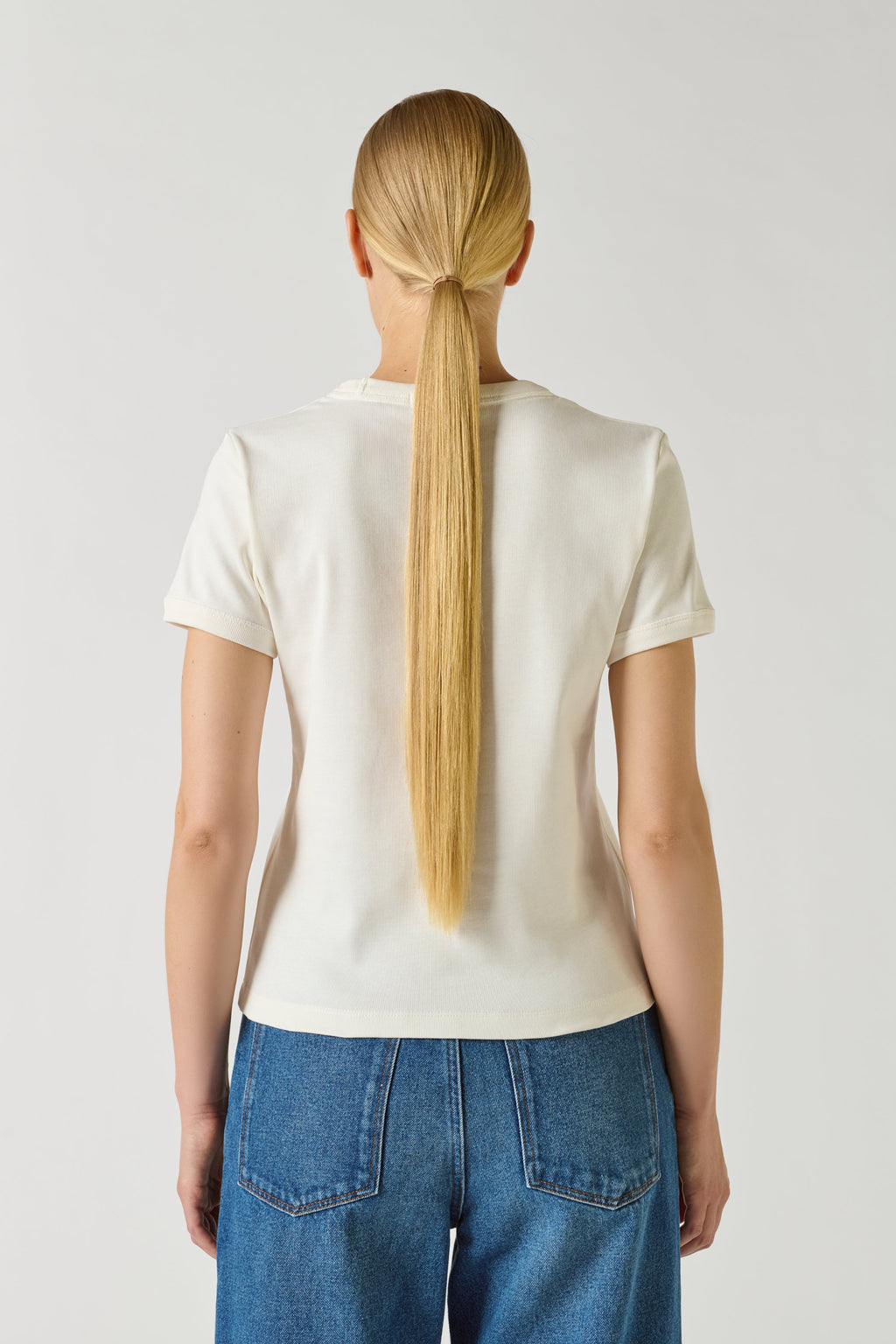 Tee-shirt brodé Soeur à petites côtes
