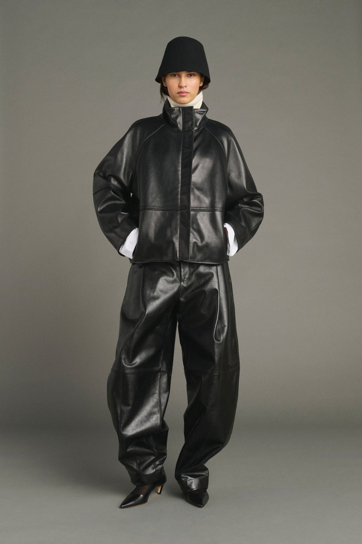Veste en cuir souple