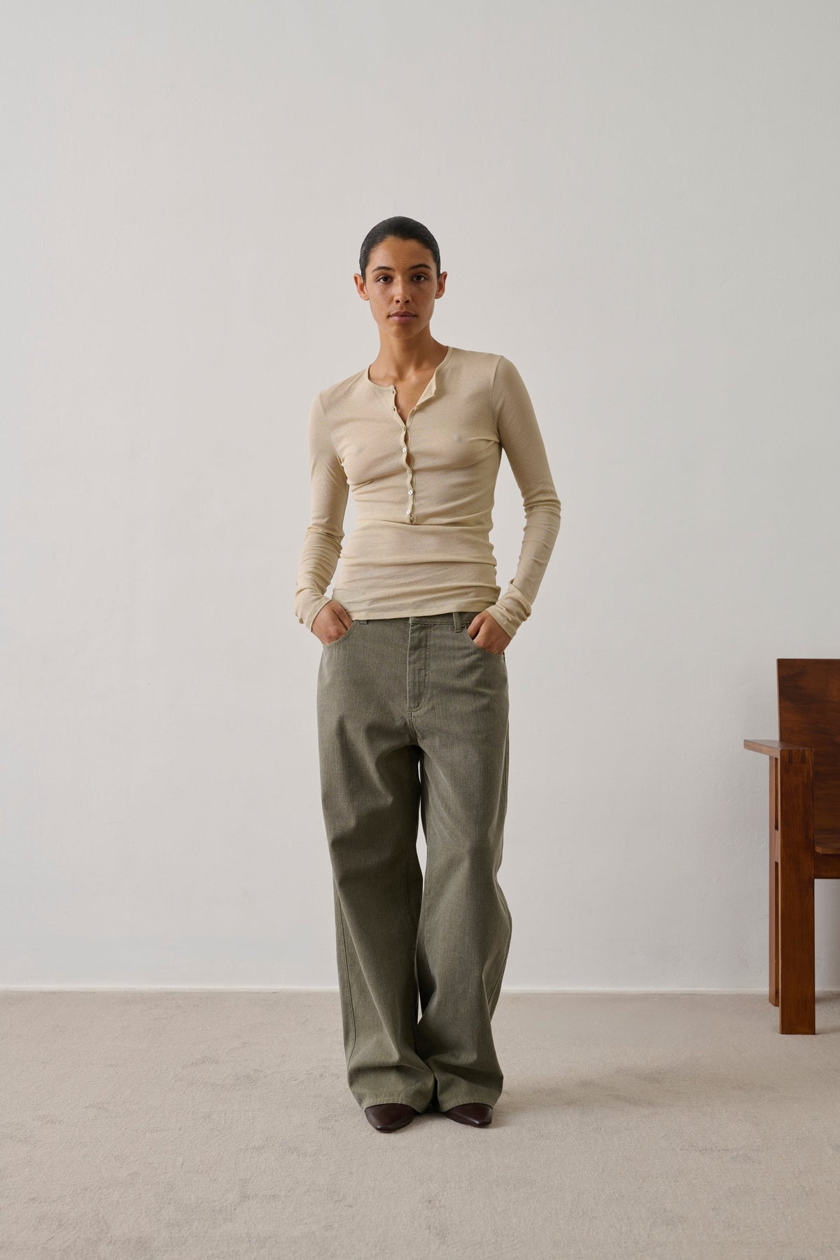 Tee-shirt manches longues en coton transparent