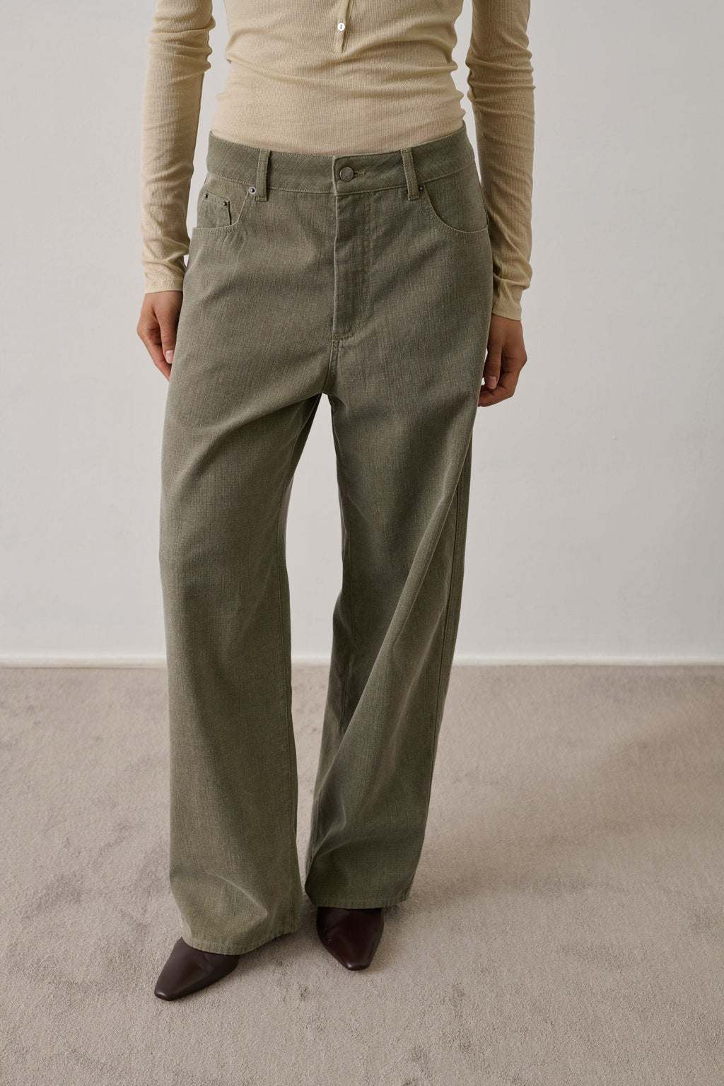 Pantalon velours 1000 raies à martingale