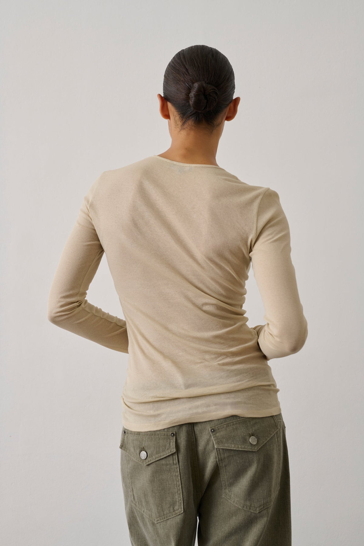 Tee-shirt manches longues en coton transparent
