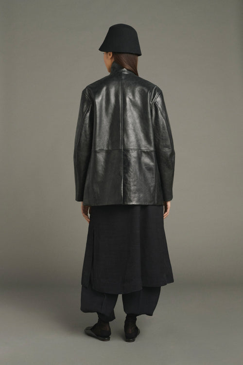 Blazer en cuir glacé vieilli