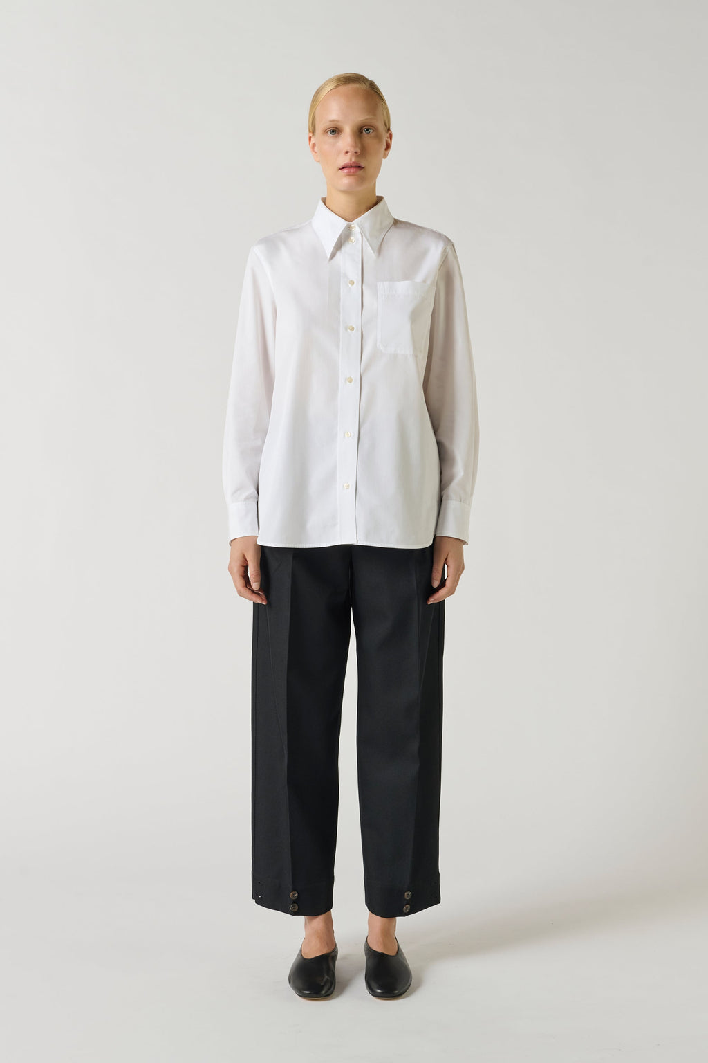 Pantalon en gabardine de laine