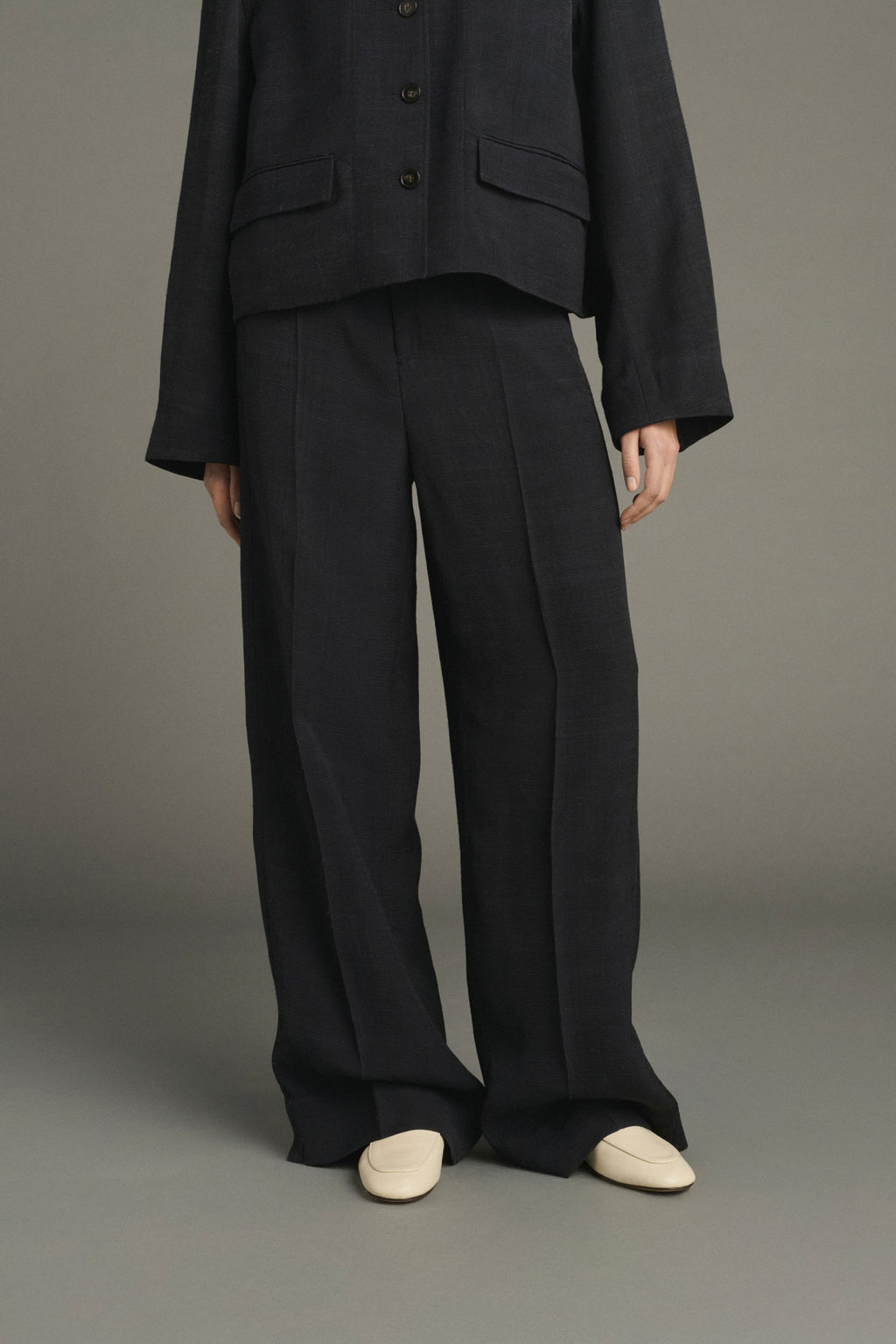 Pantalon en twill de lin