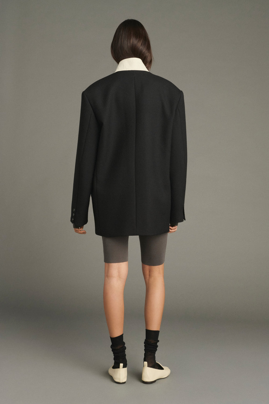 Veste oversize à col retourné beige