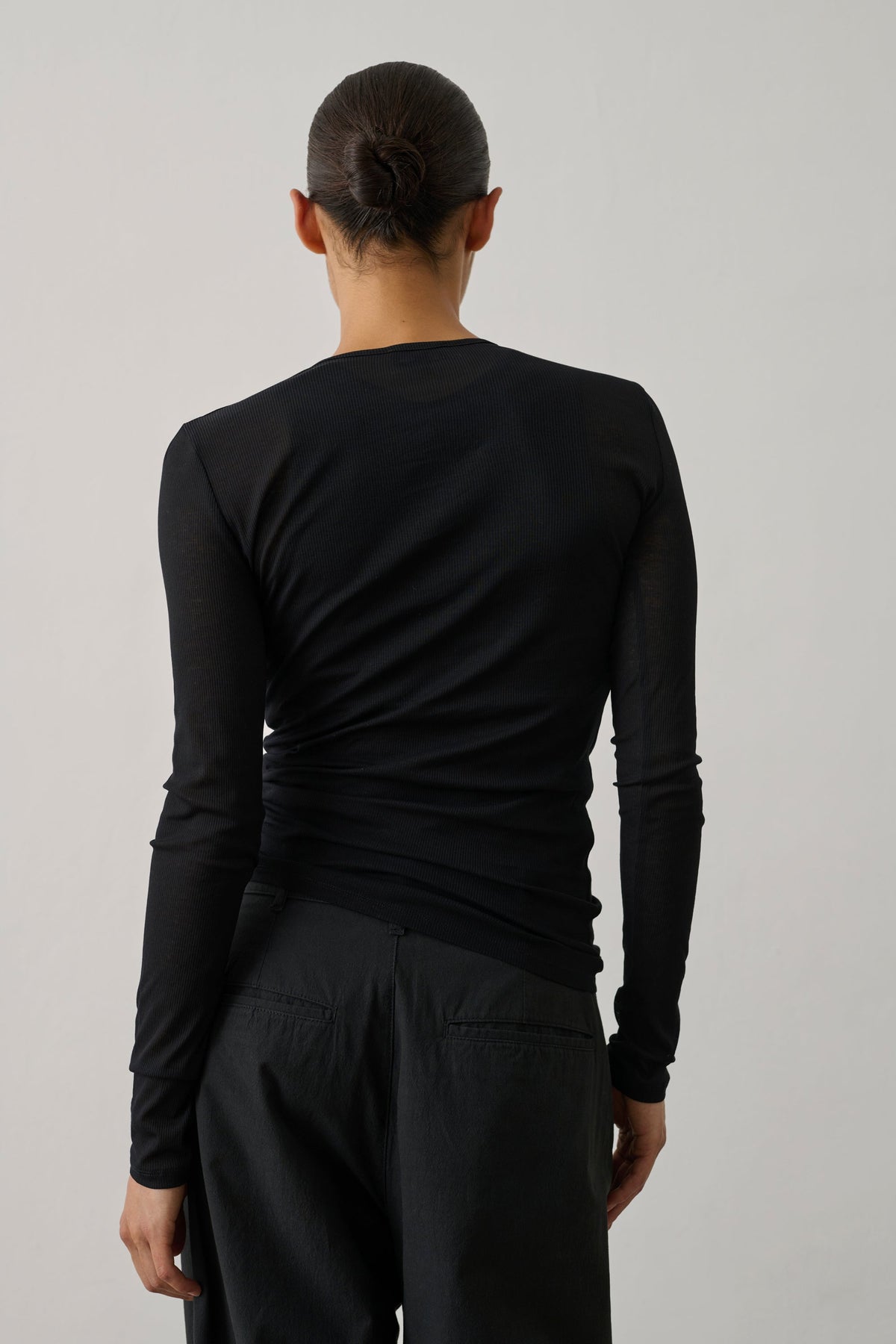 Tee-shirt manches longues en coton transparent