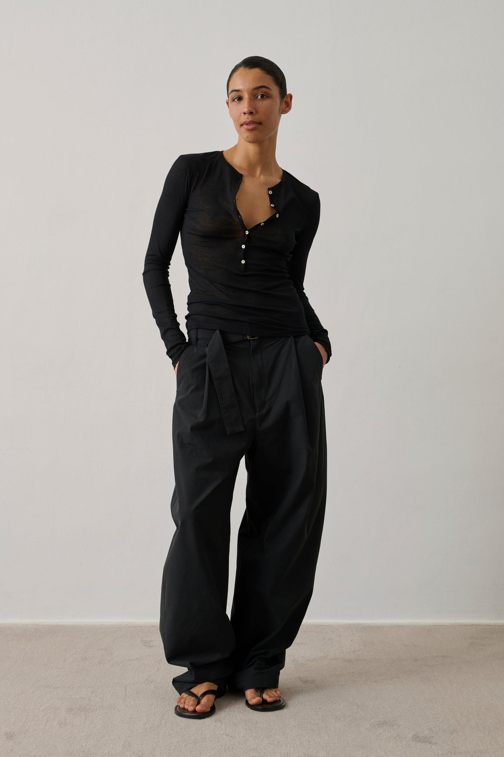 Tee-shirt manches longues en coton transparent