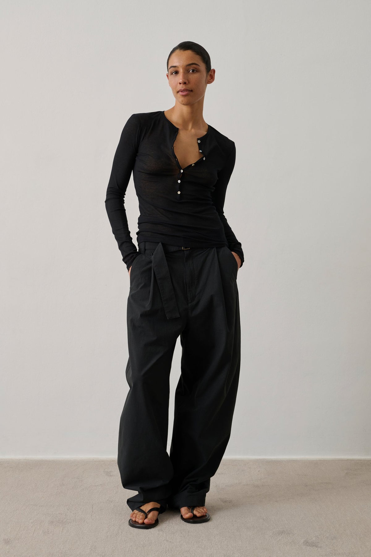 Tee-shirt manches longues en coton transparent