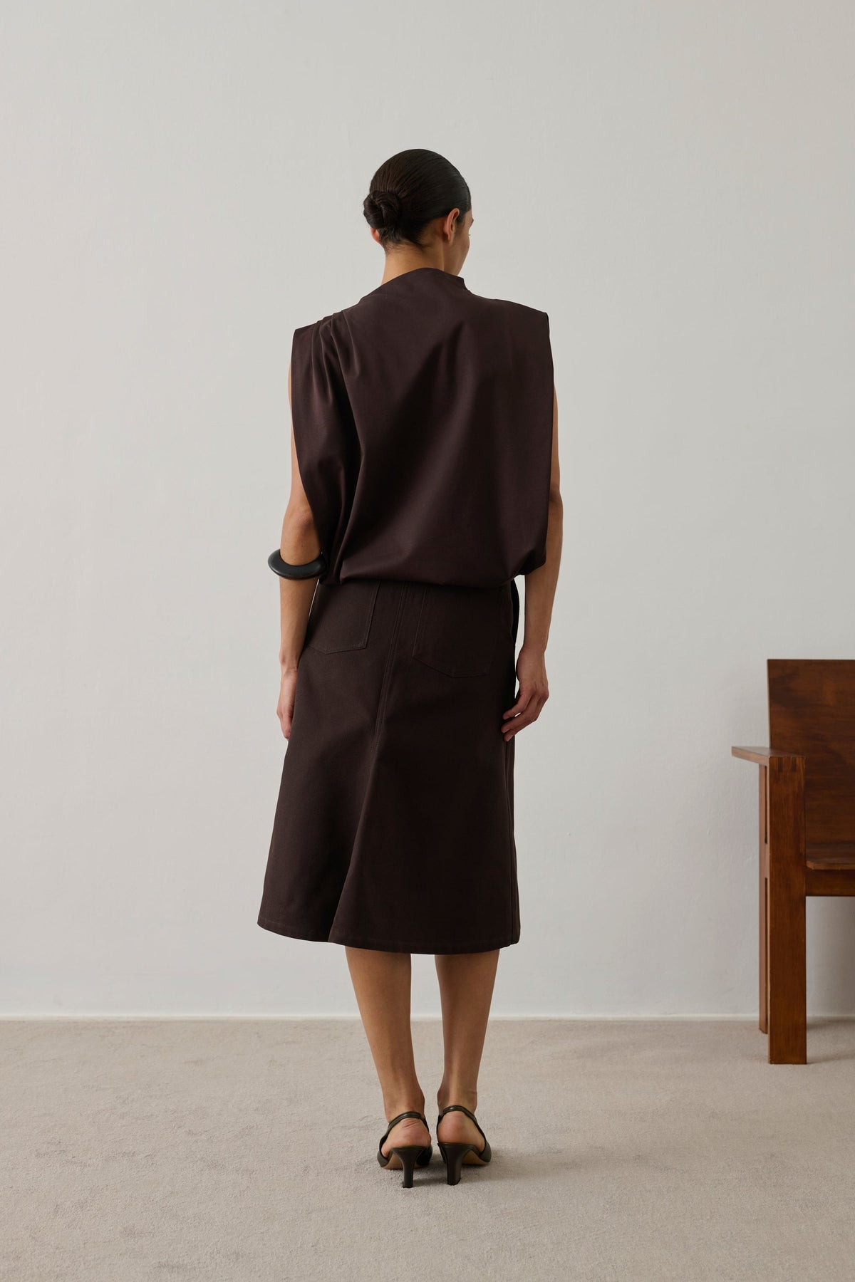 Top oversize sans manches en coton