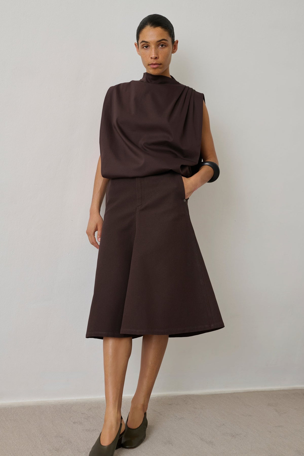 Top oversize sans manches en coton