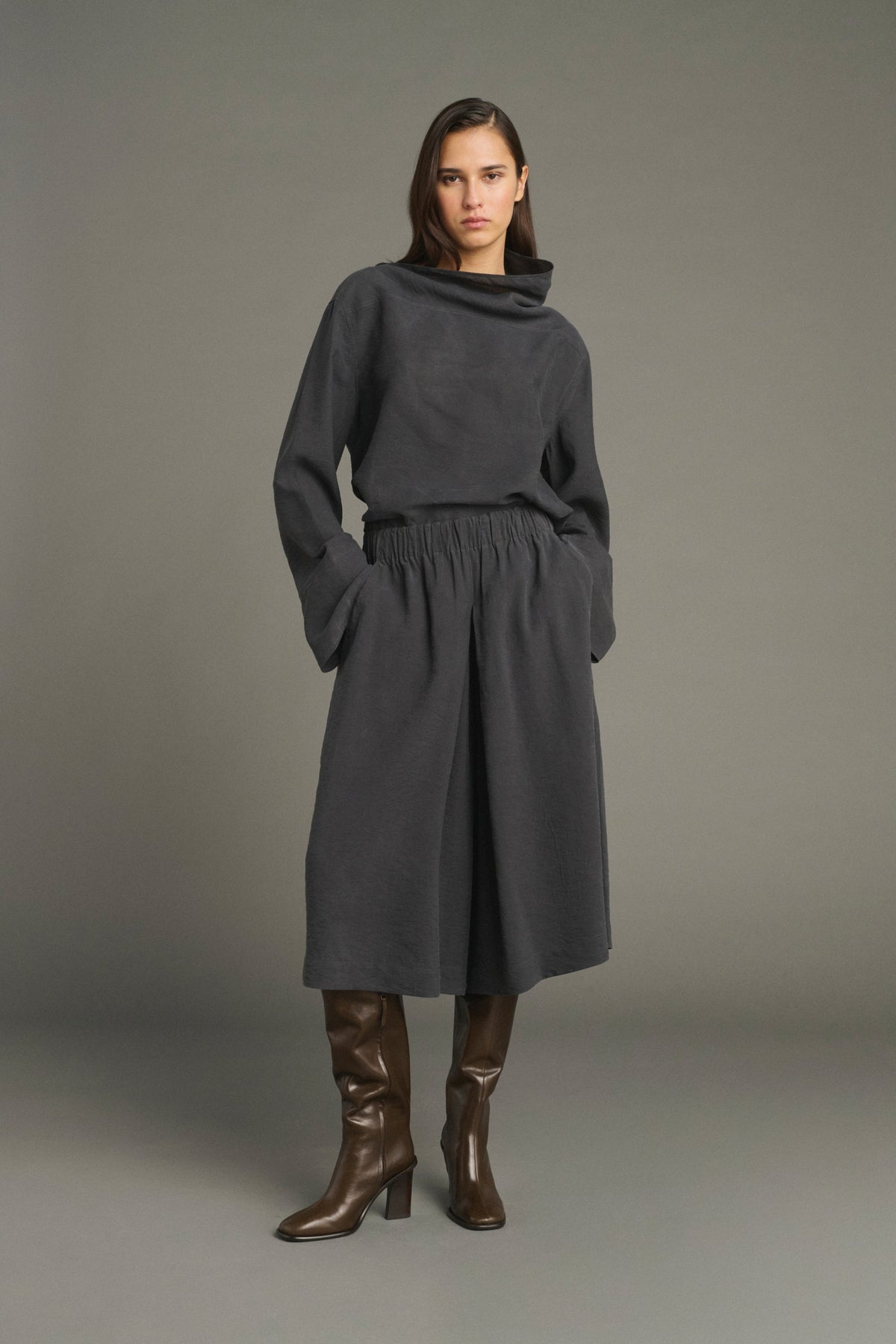 Blouse oversize en soie lavée