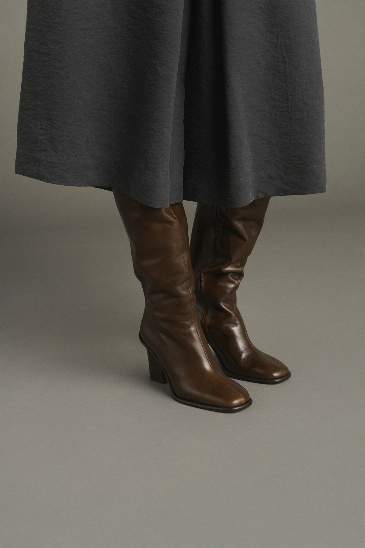 Bottes à couture centrale en cuir