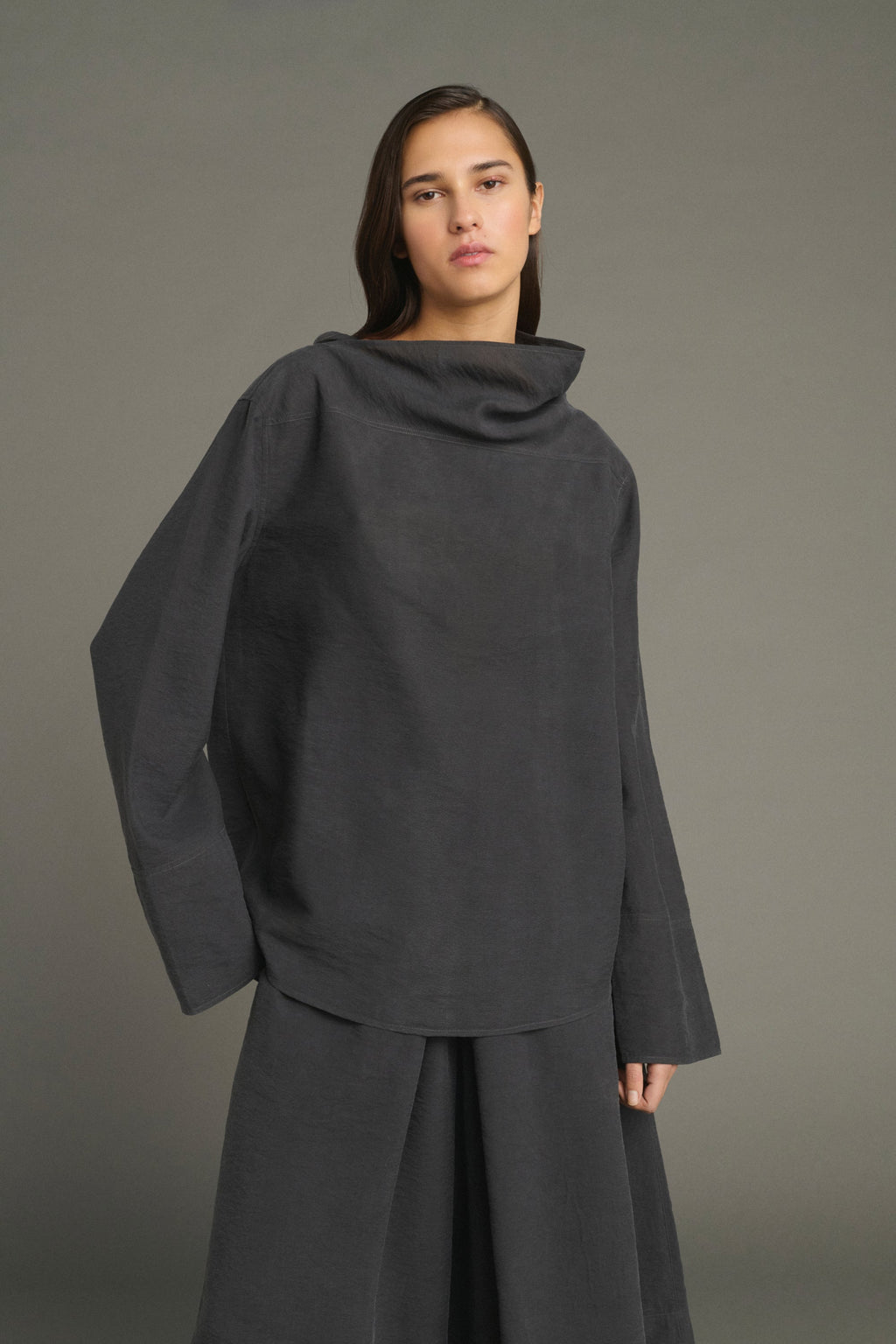 Blouse oversize en soie lavée