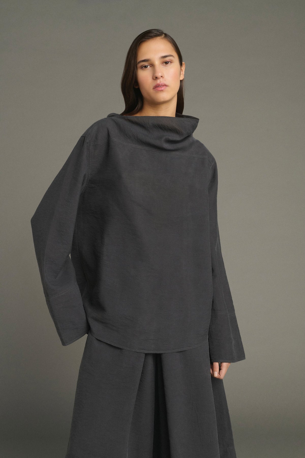 Blouse oversize en soie lavée