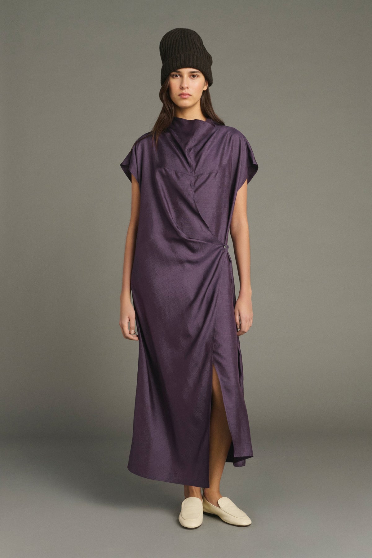 Robe portefeuille en popeline