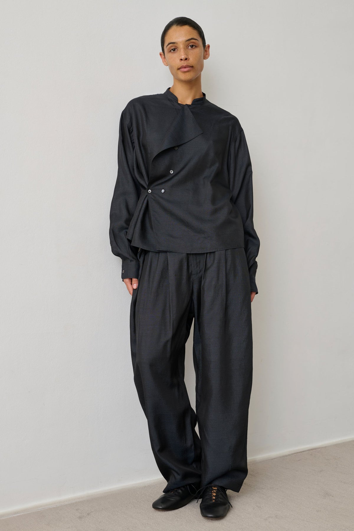 Blouse en lin et soie