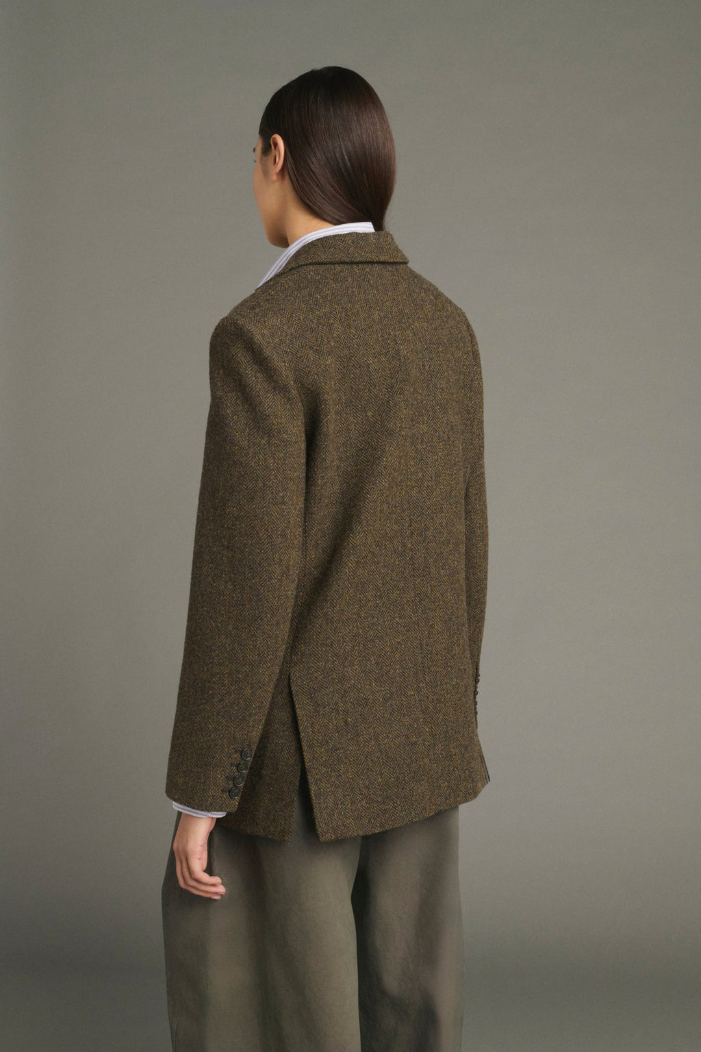 Blazer à simple boutonnage en tweed