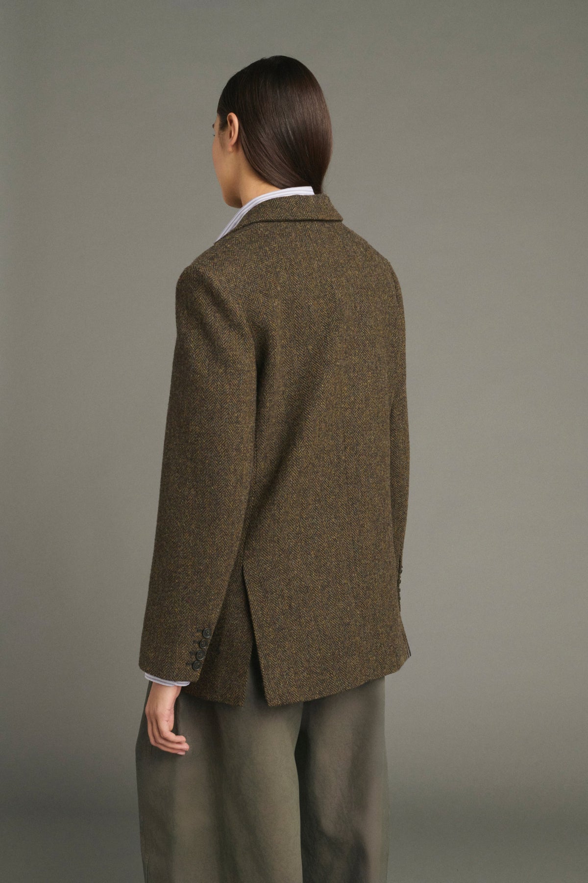 Blazer à simple boutonnage en tweed