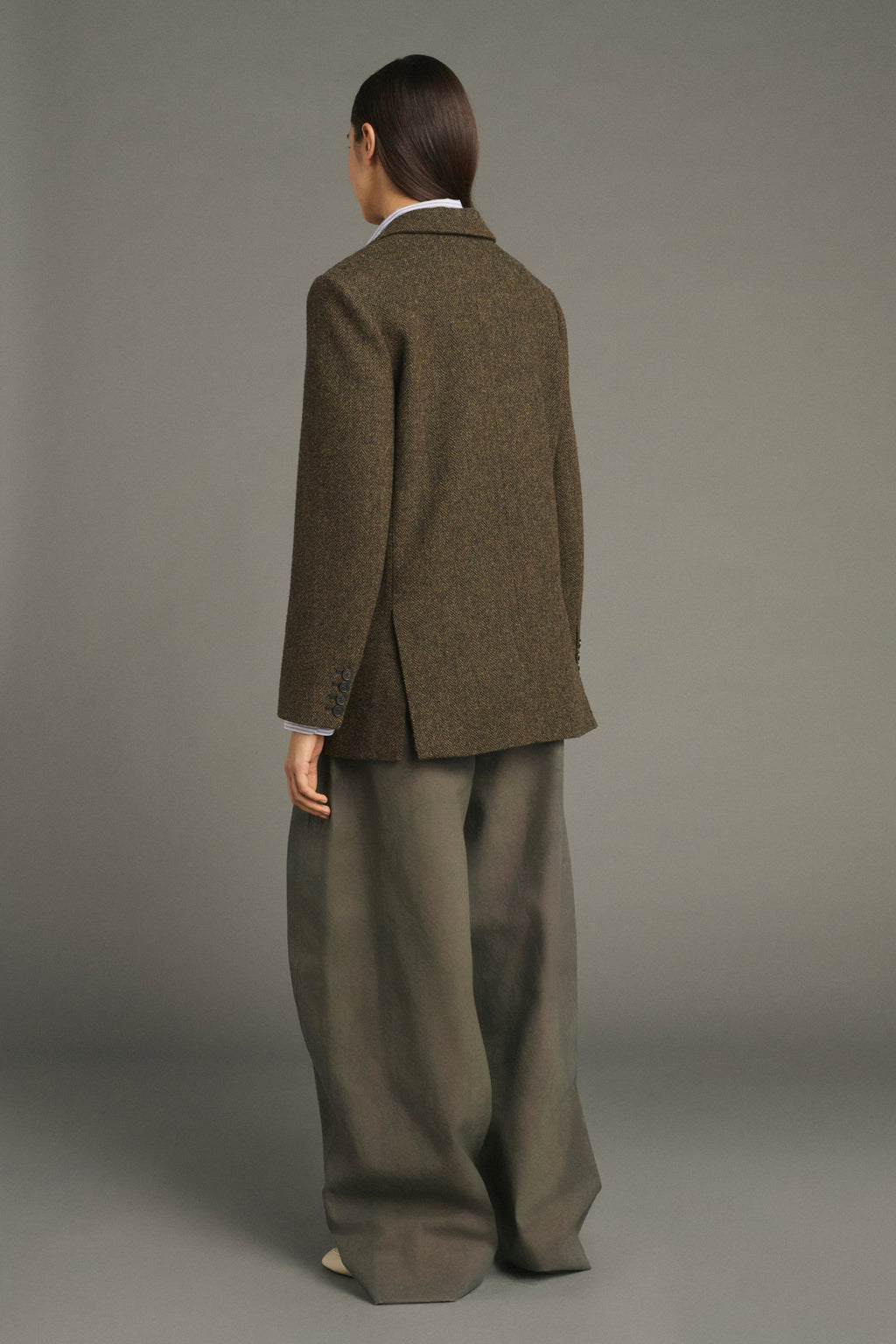 Blazer à simple boutonnage en tweed