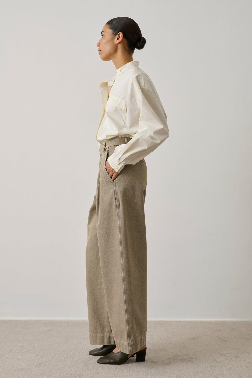 Pantalon à pinces en coton