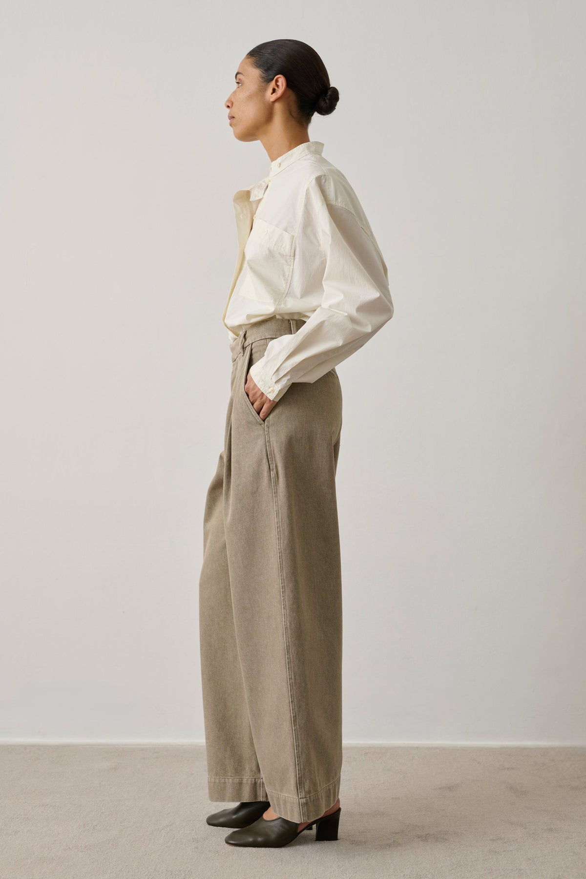 Pantalon à pinces en coton