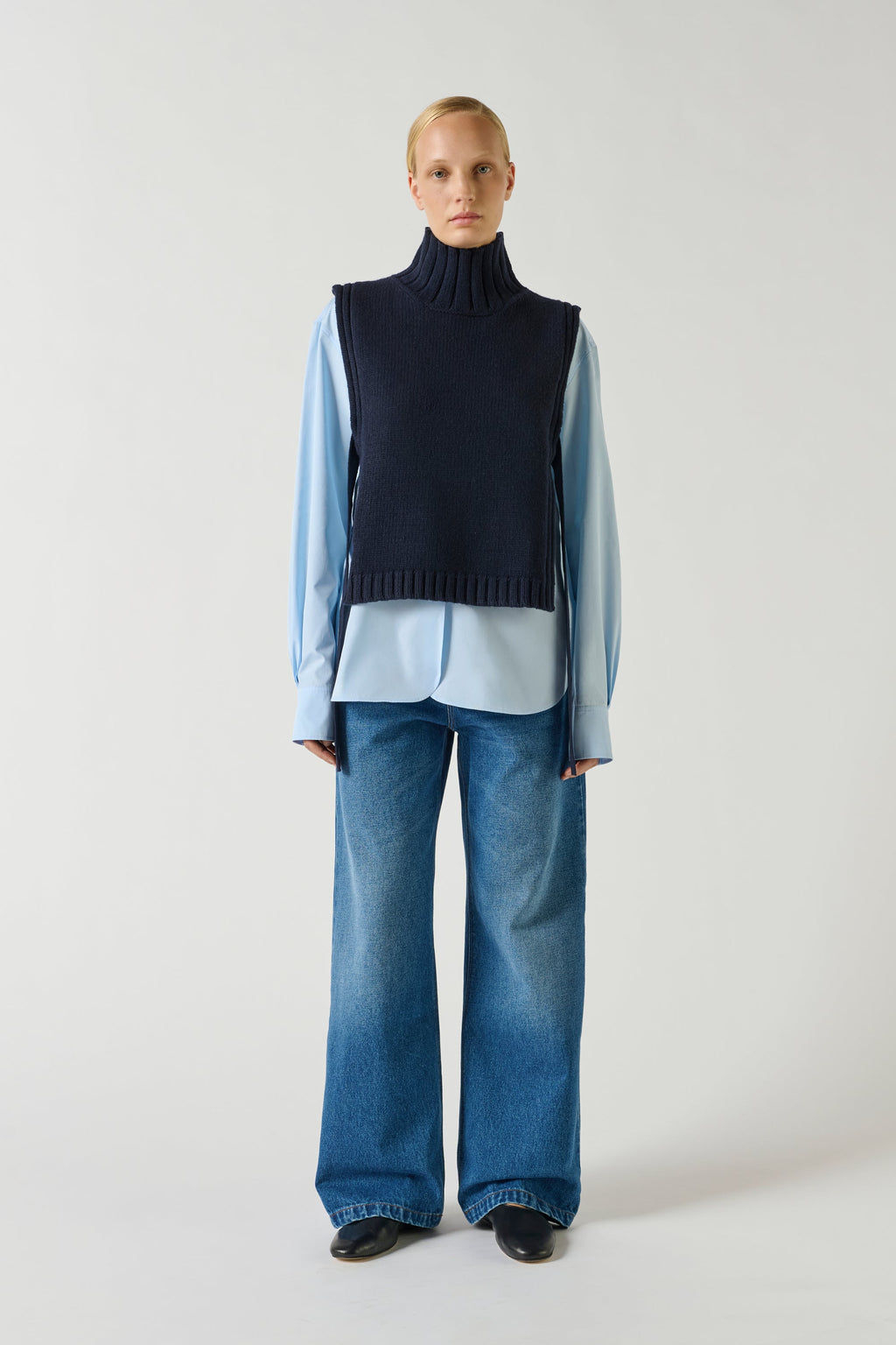 Plastron à col roulé en laine compacte