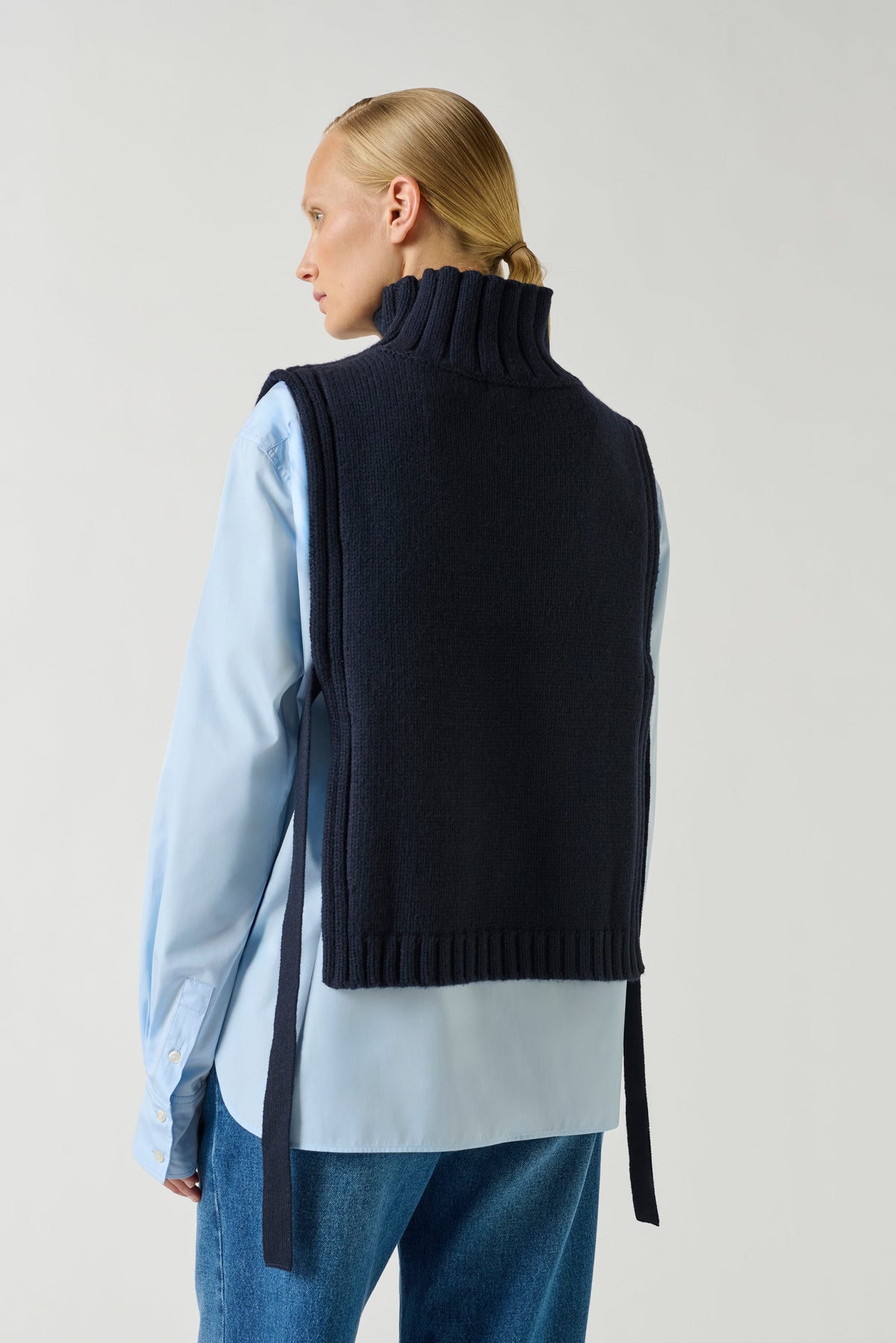 Plastron à col roulé en laine compacte