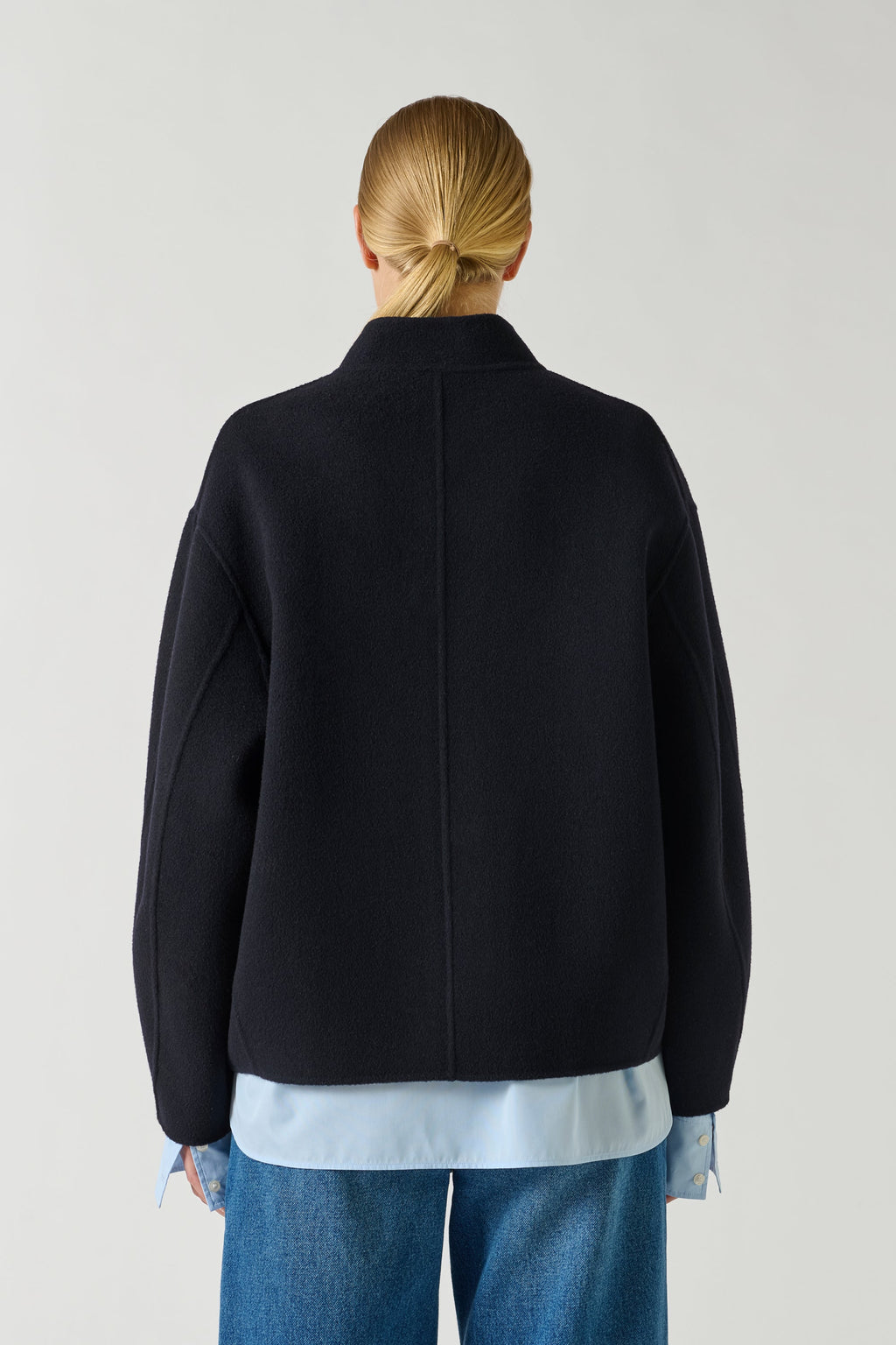 Veste boxy en cachemire double face