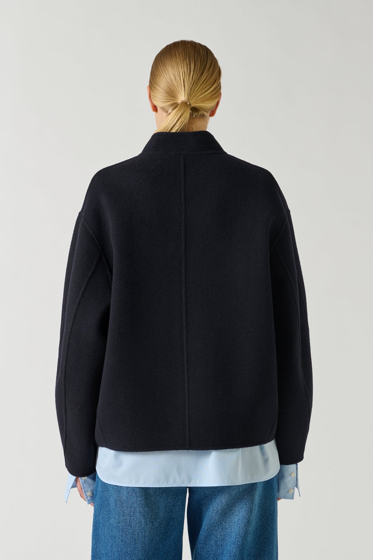 Veste boxy en cachemire double face