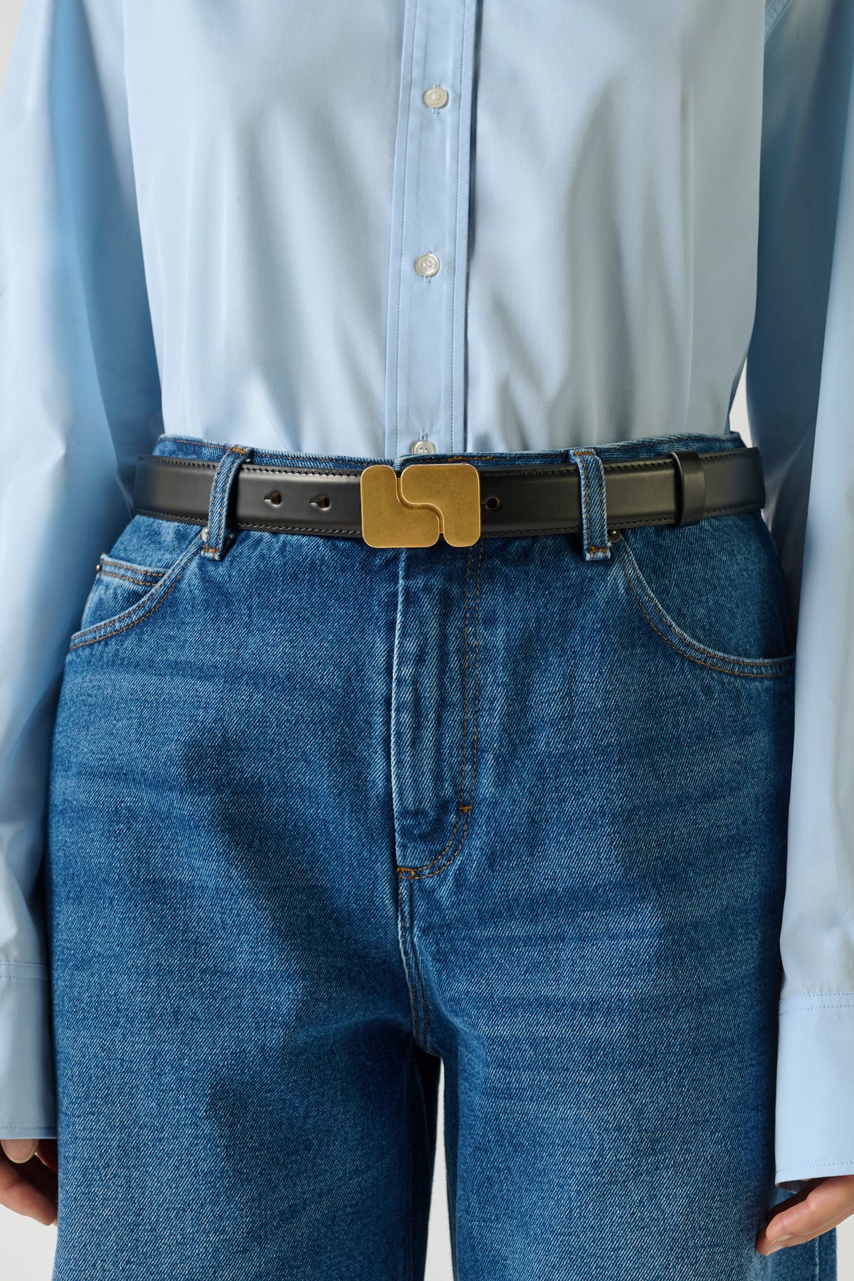 Ceinture en cuir glacé