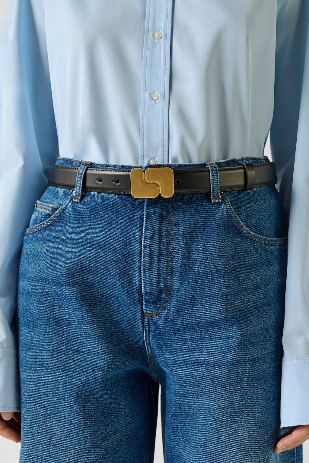 Ceinture en cuir glacé