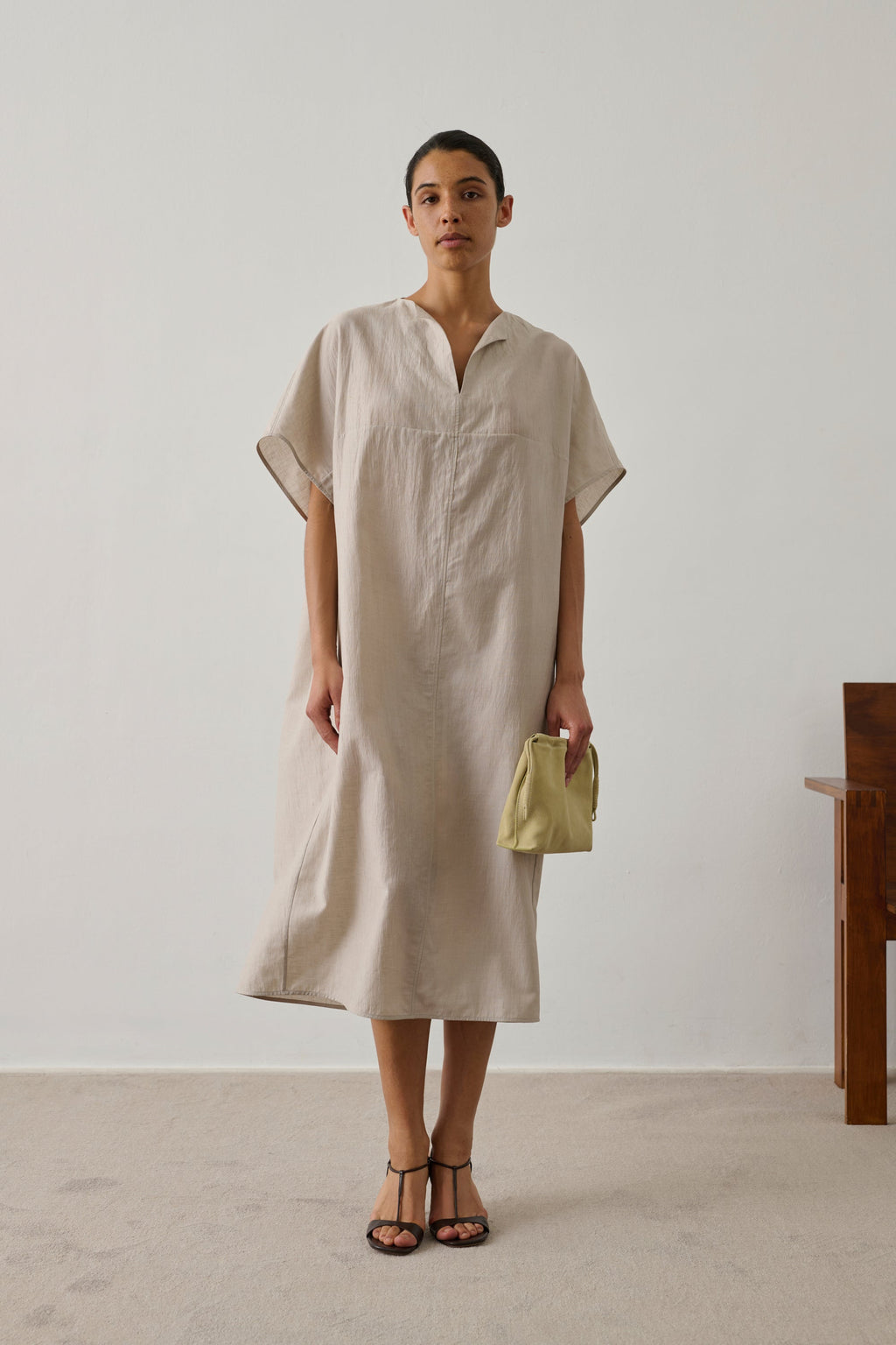 Robe en lin et coton