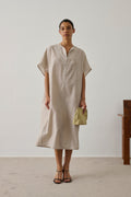 Robe en lin et coton