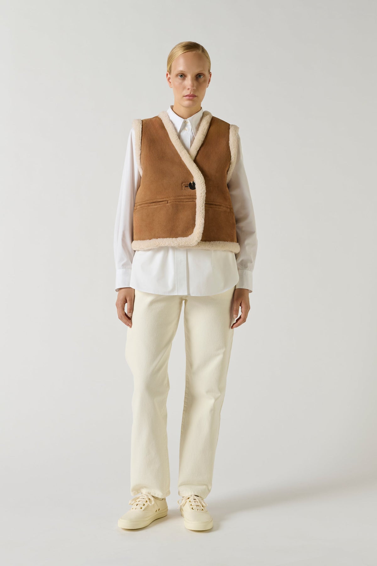 Blouson en peau lainée