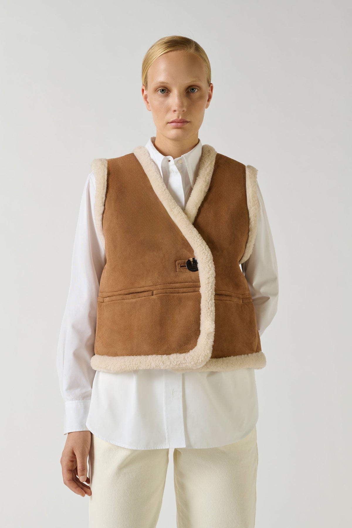 Blouson en peau lainée