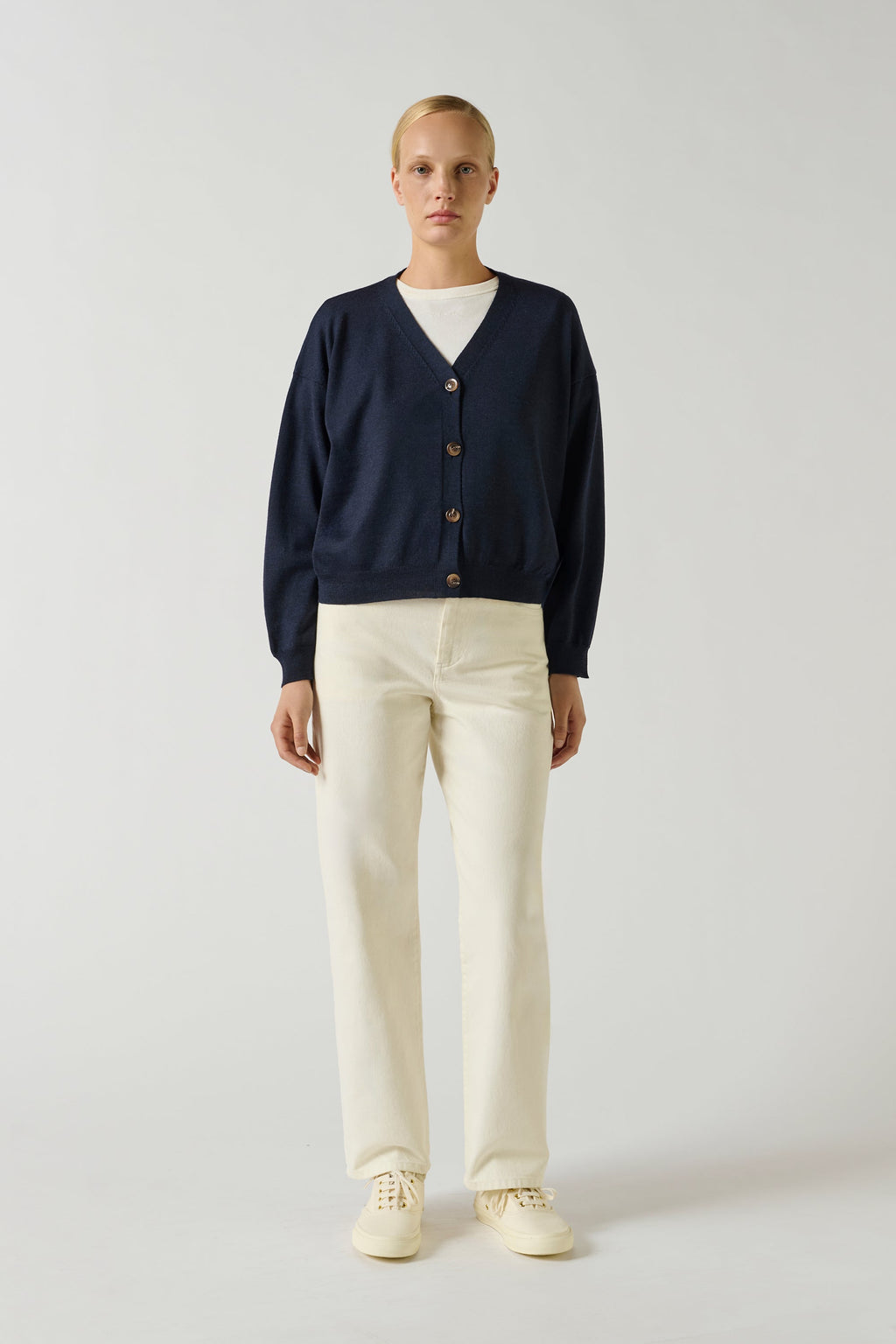 Cardigan fin en laine mérinos