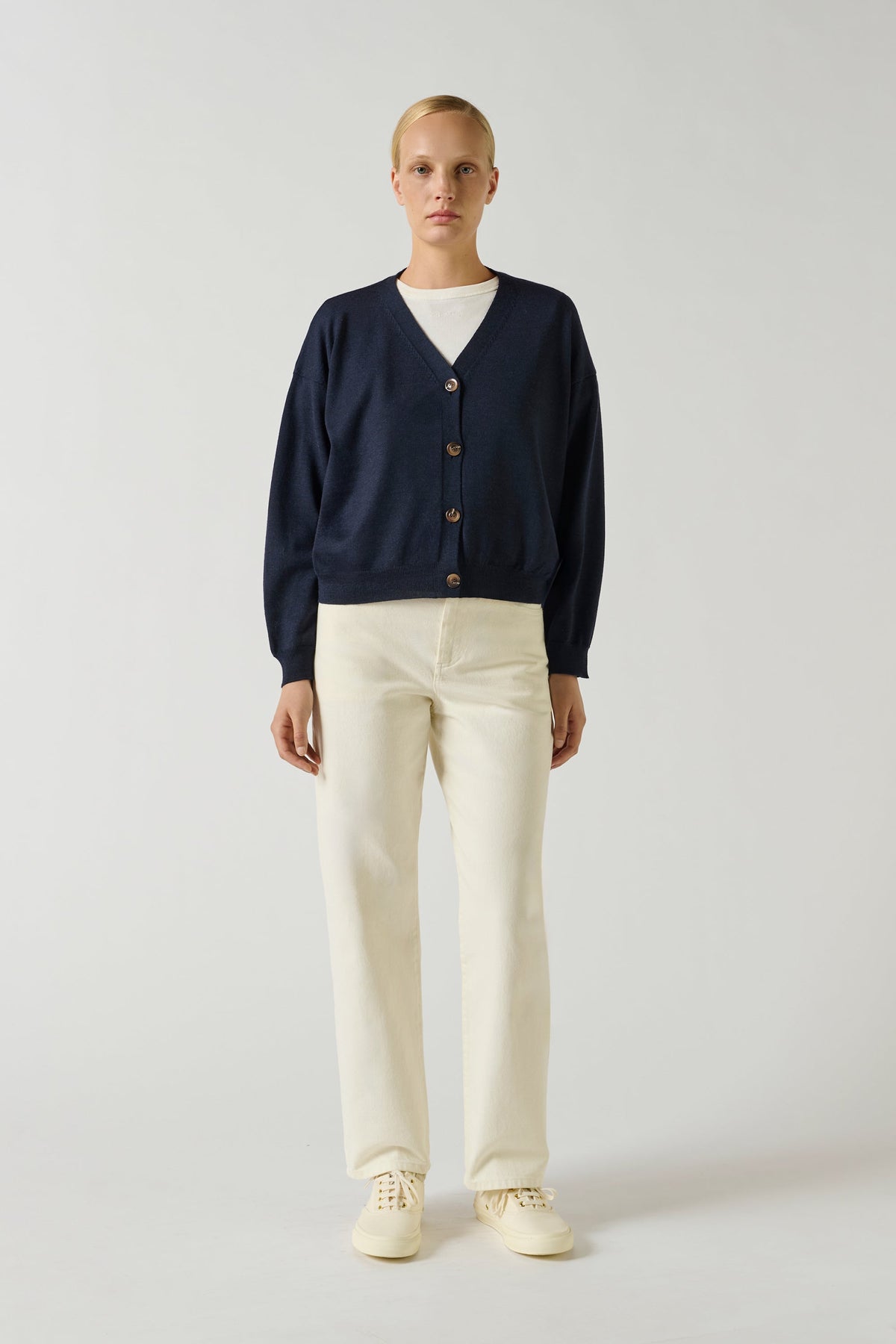 Cardigan fin en laine mérinos