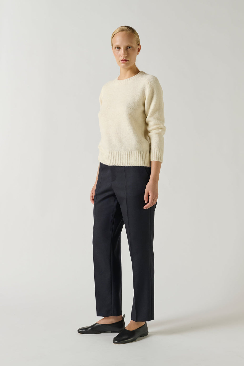 Pantalon de tailleur en toile de laine
