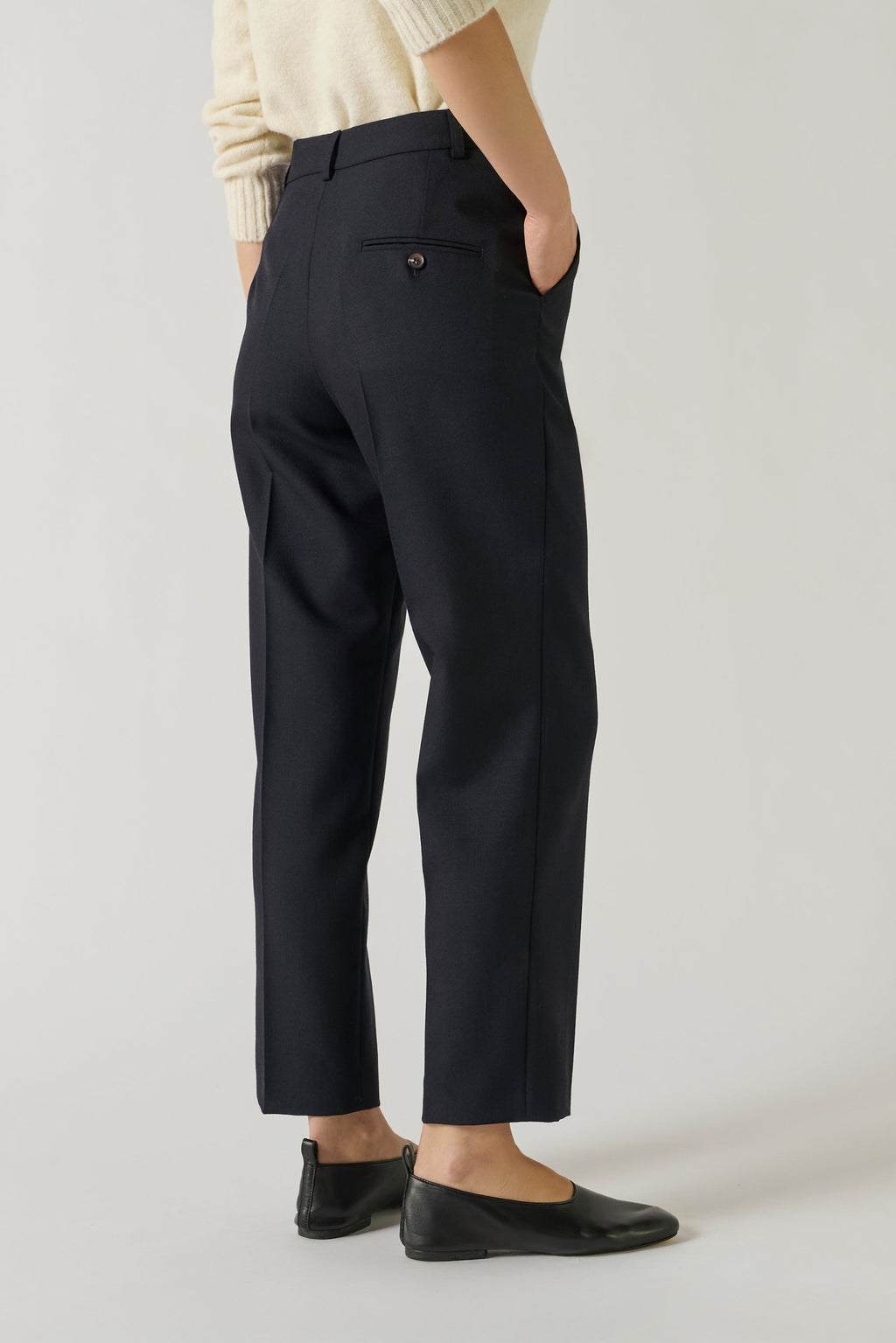 Pantalon de tailleur en toile de laine