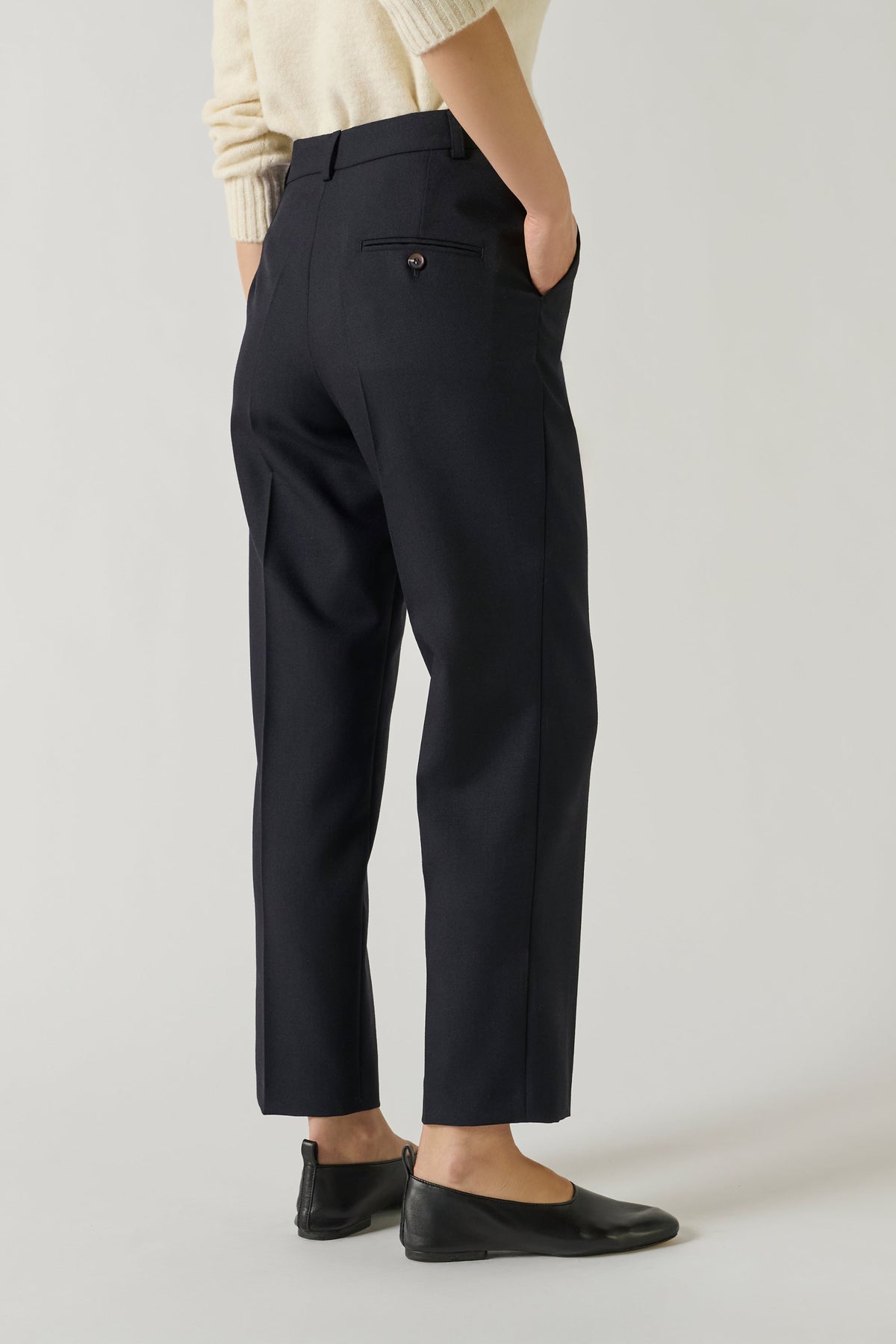 Pantalon de tailleur en toile de laine