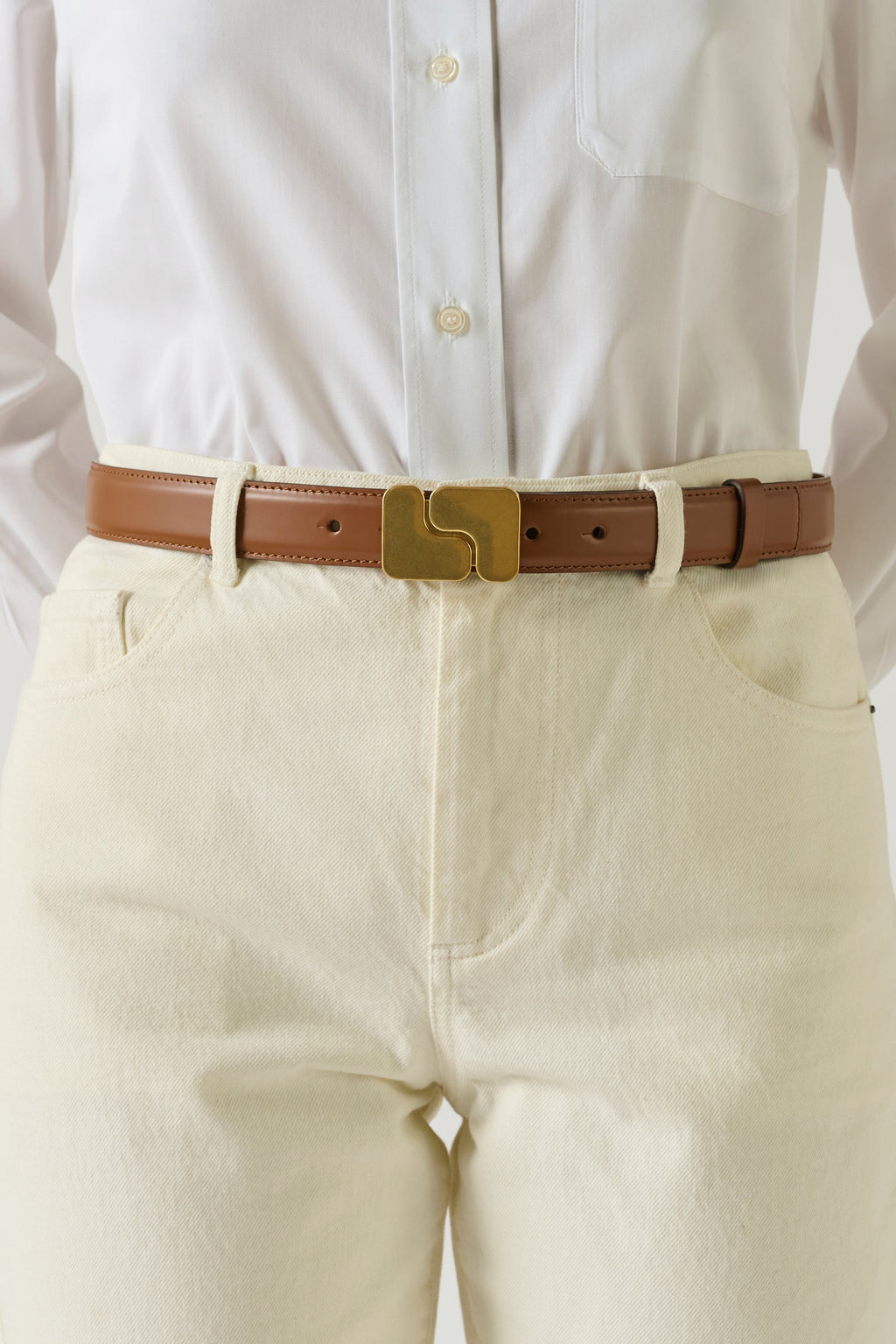 Ceinture en cuir glacé