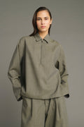 Chemise zippée en toile de laine légère