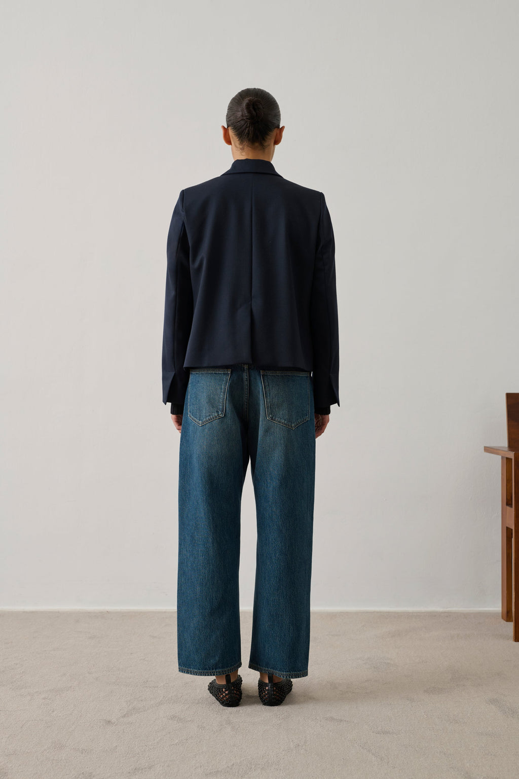 Veste de tailleur cintrée en gabardine de laine