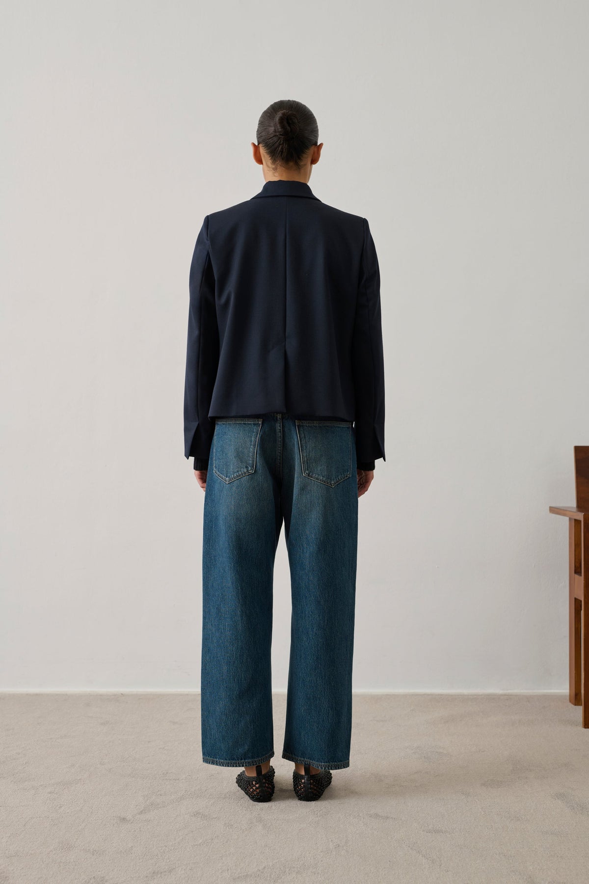Veste de tailleur cintrée en gabardine de laine