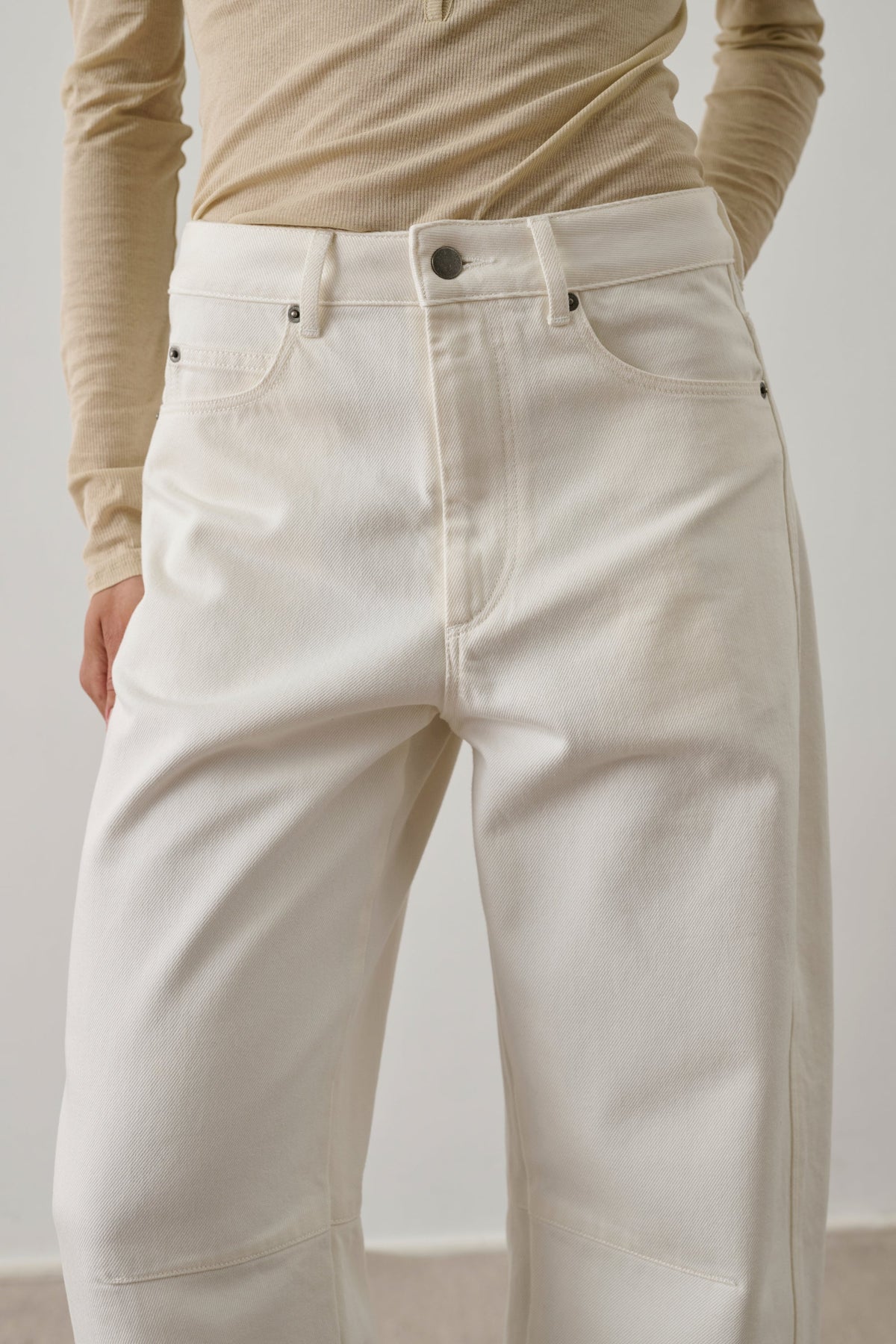 Jean coupe barrel en denim