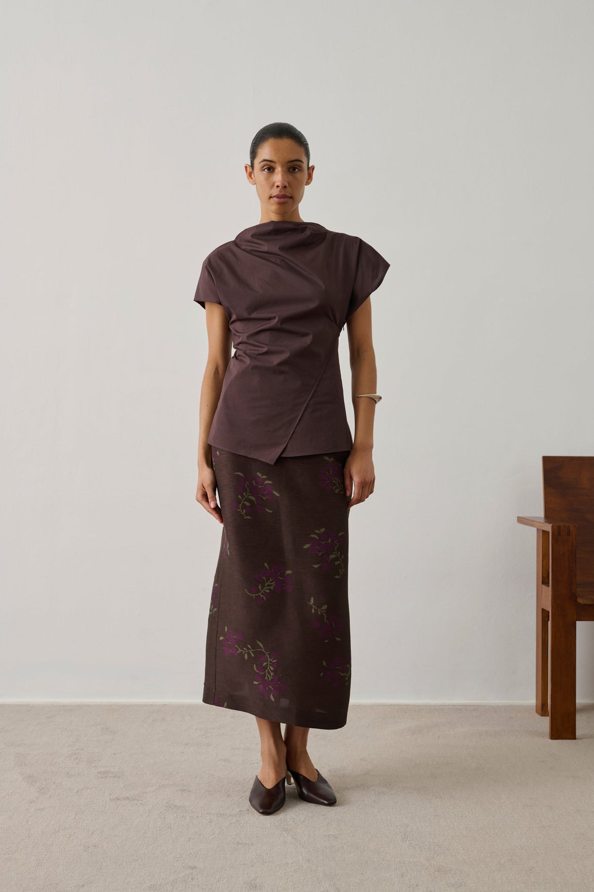 Blouse en twill de soie