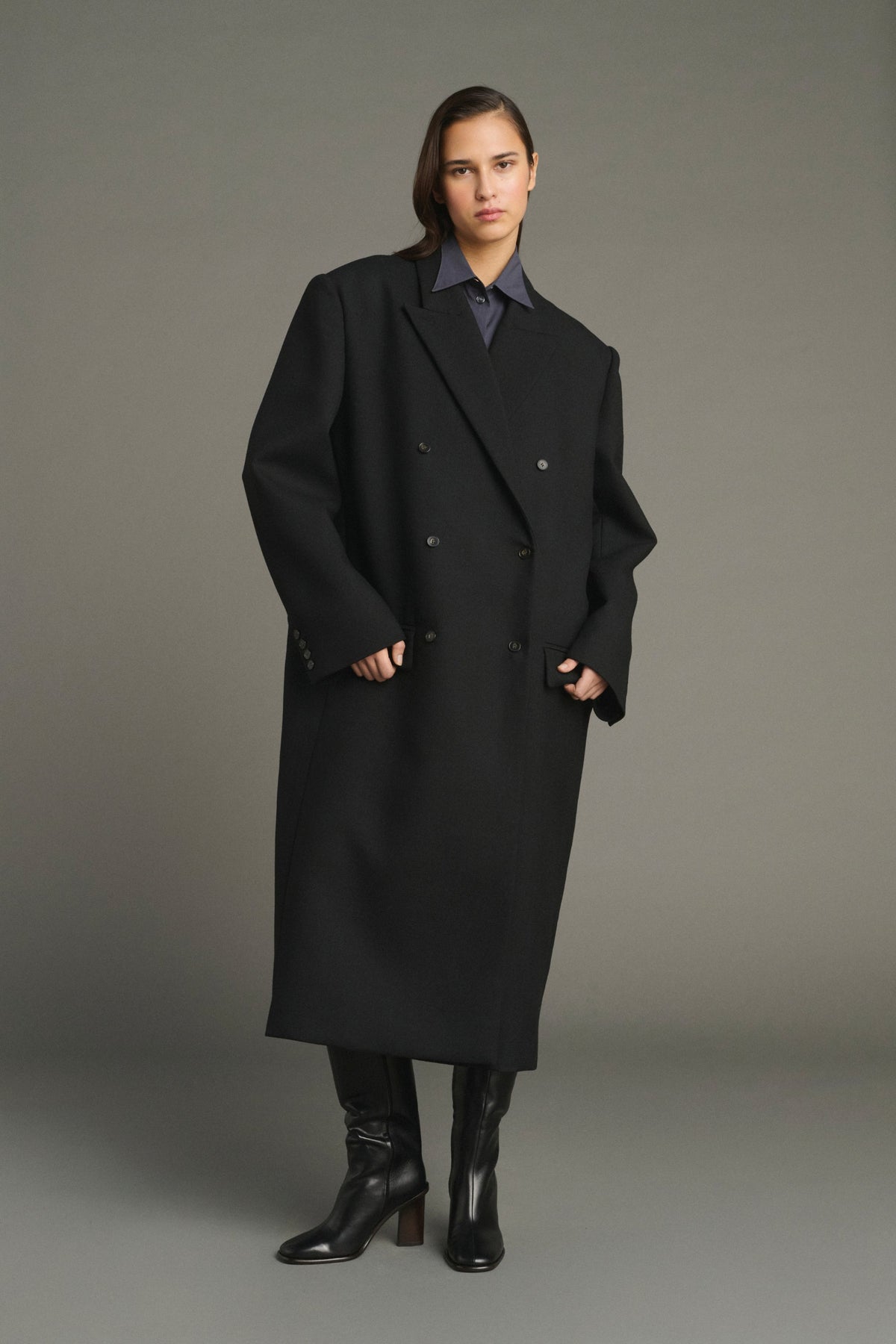 Manteau d'homme oversize croisé