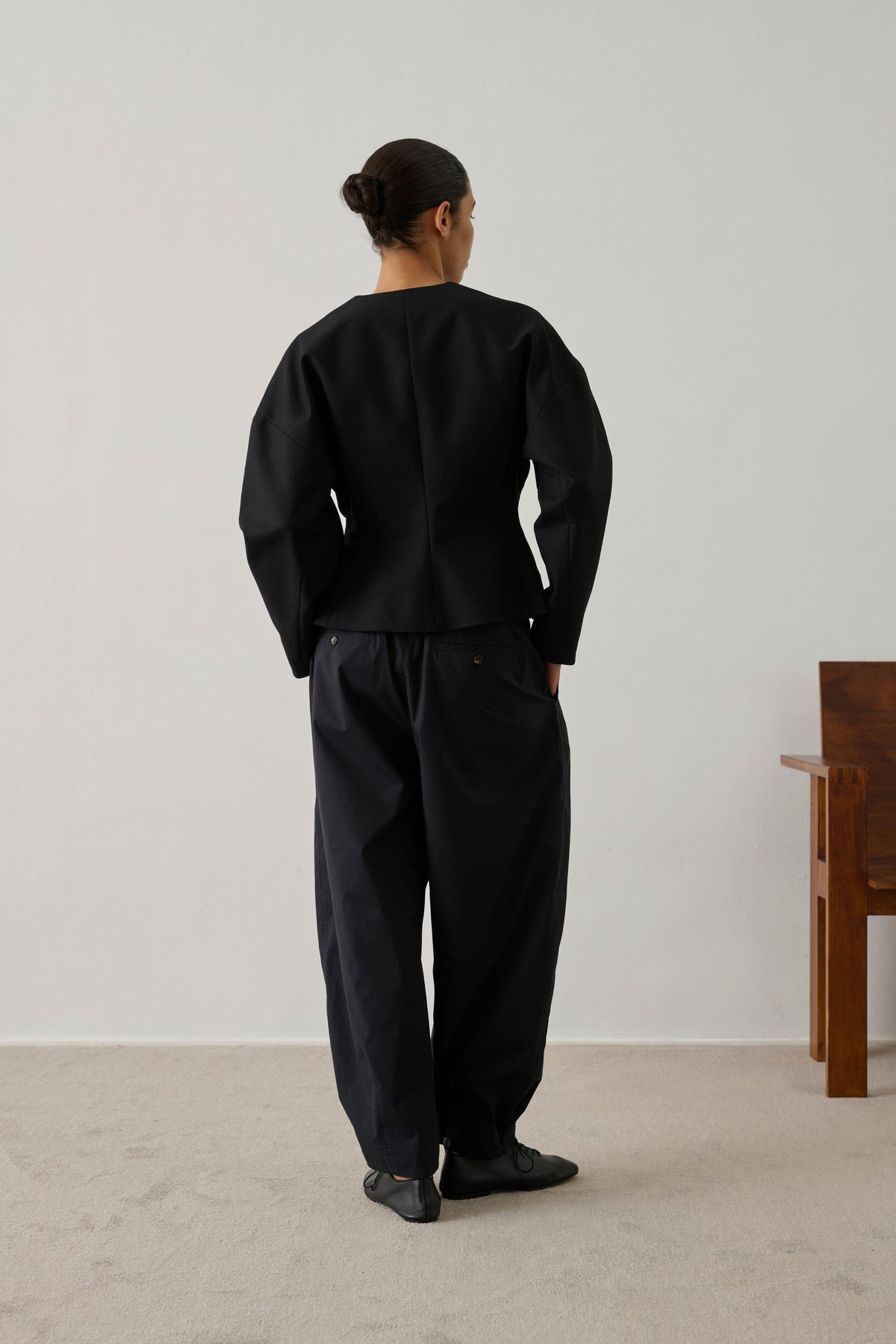 Veste courte en coton et lin