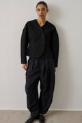 Veste courte en coton et lin