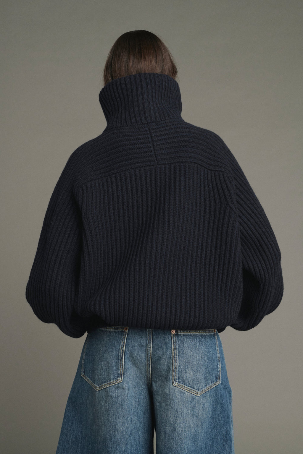Cardigan oversize en côtes anglaises
